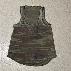 Camo Racerback Tank Top - Olive Green